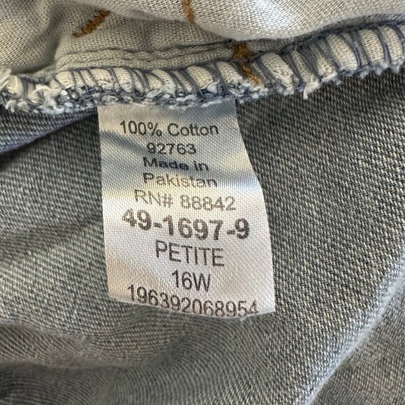 Women Within Perfect Side-Elastic Cotton Button Front Denim Jeans Skirt P/16W - Picture 5 of 5